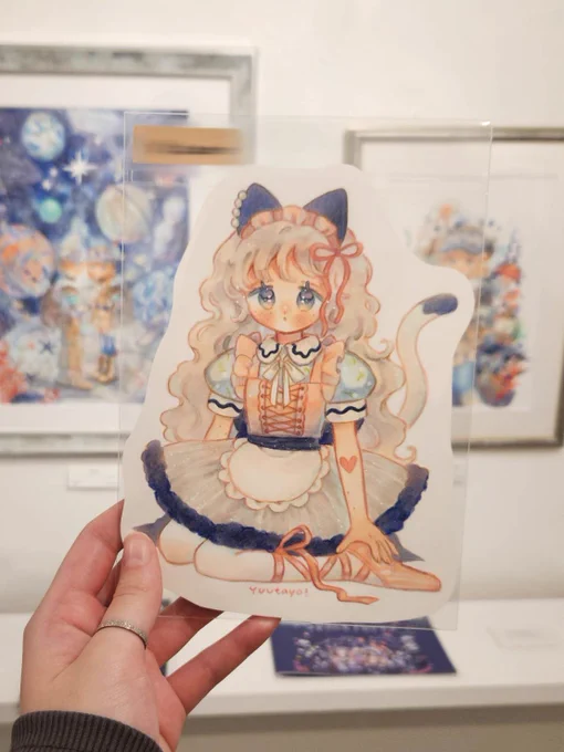 YUUTAYO!()ちゃんの個展にお邪魔しました 作品や空間そのものもまめちゃんワールドでワクワクでした下敷きのアイデア天才…念願の原画もお迎えできて幸せ久々に会えて本当に嬉しかった…