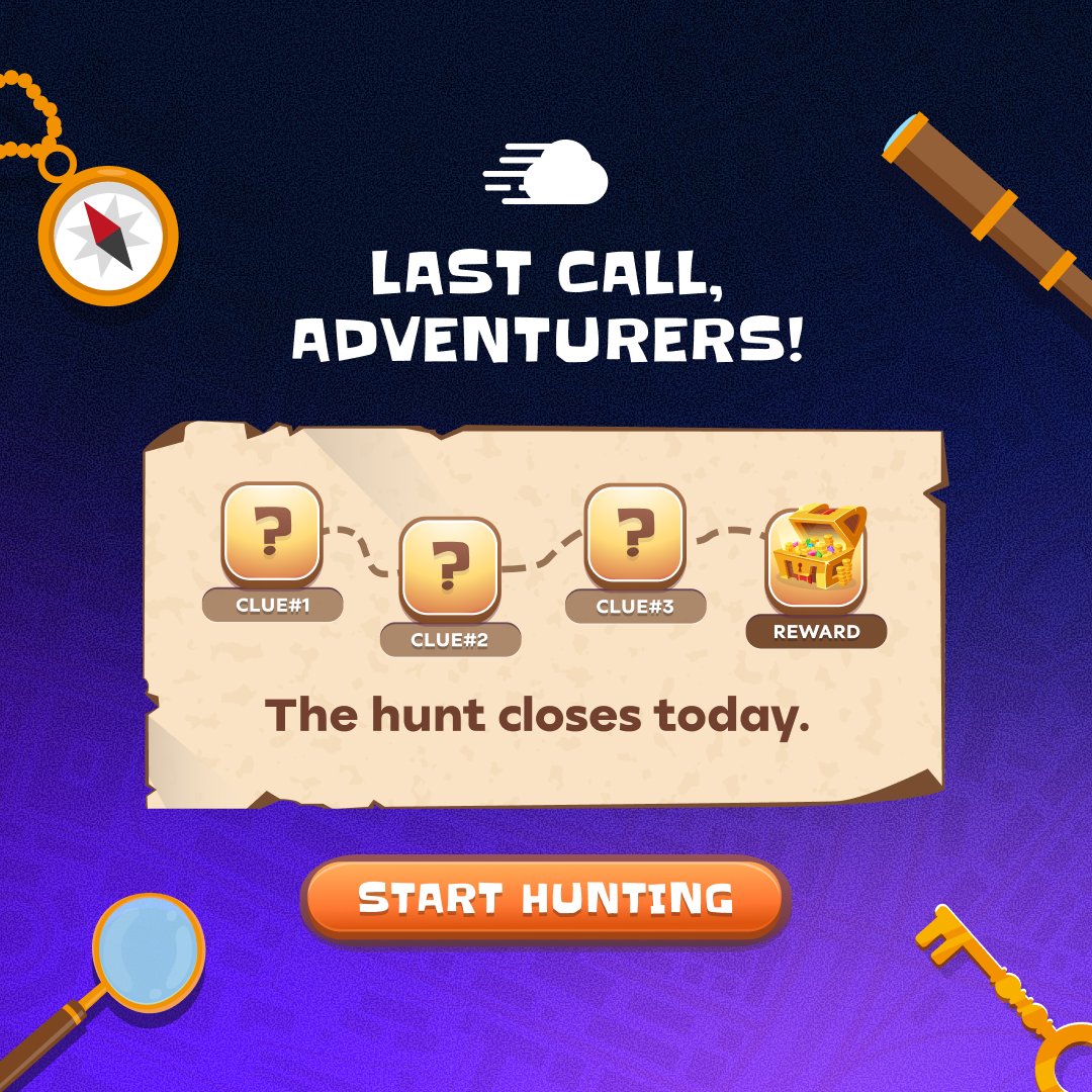 🚨 Cloudways Treasure Hunt closes today! Last chance to find all three  clues to claim $1,500 in hosting credits. Finish the hunt:  https://t.co/TwIPKeknxy