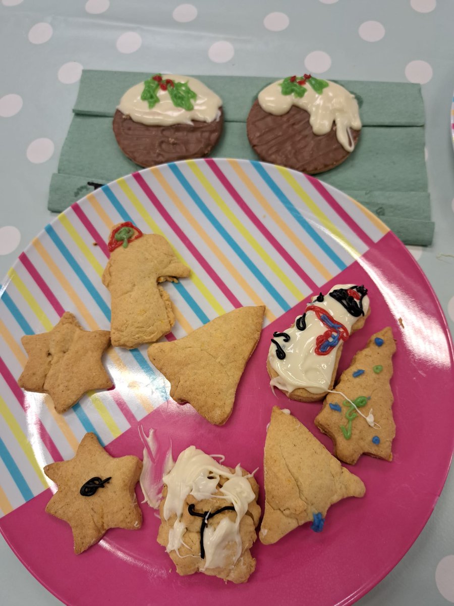 MorayFoodPlus's tweet photo. This morning at The Bosie we made some spiced Christmas cookies, decorated them and made chocolate digestives into Christmas puddings - they looked fantastic! https://t.co/9IIK6q08zD