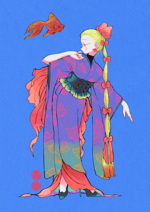 多分この金魚ちゃん°・ #今年も残りわずかなので今年一番伸びた絵を貼る