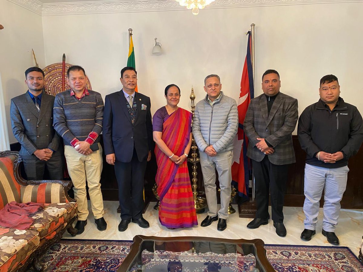 Ambassador Ruwanthi Delpitiya held a meeting with a delegation from the Nepal Sri Lanka Chamber of Commerce and Industry (NSCCI), led by the President Vijay Shrestha on 5 December 2025 at the Embassy of Sri Lanka in Kathmandu.
#DiplomacyLK #lka