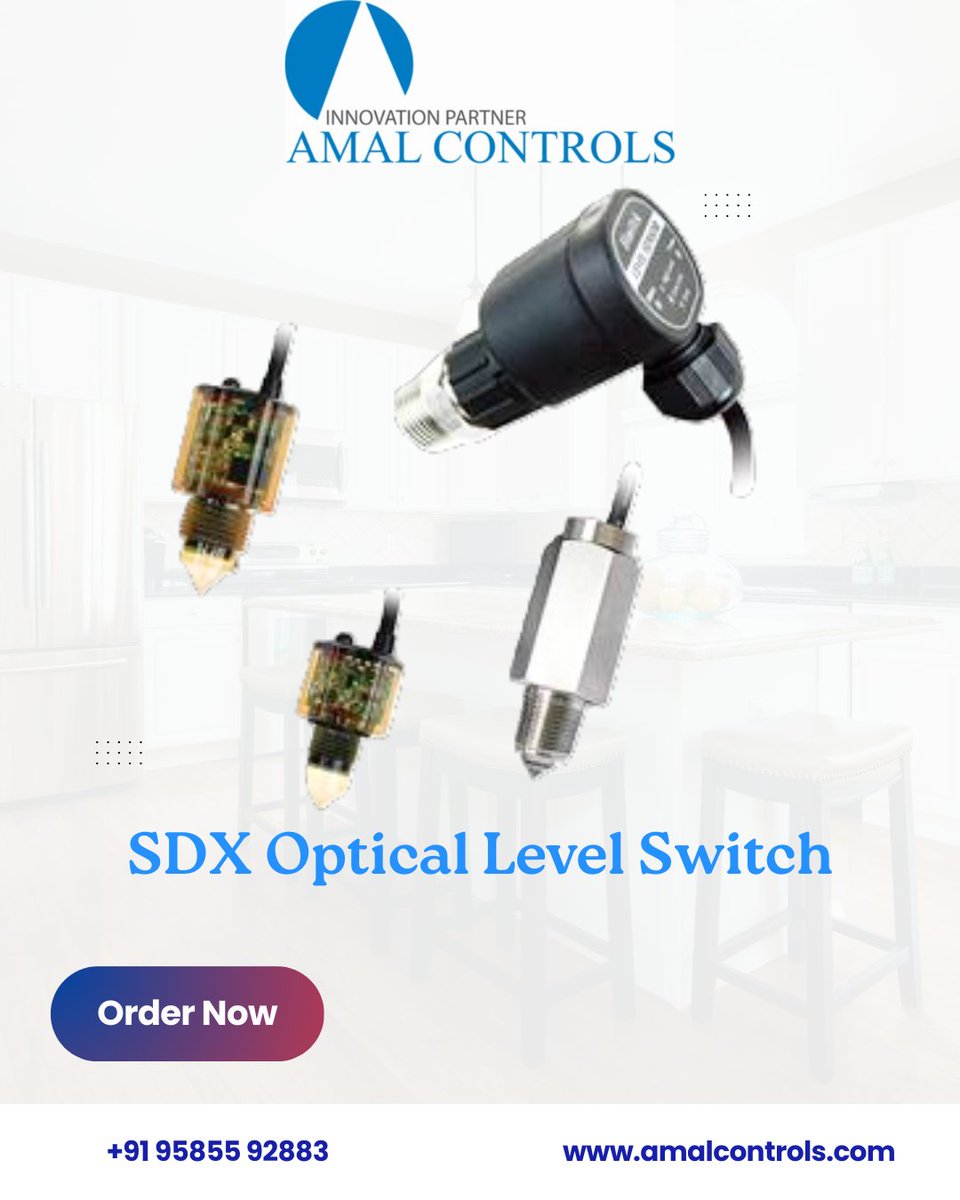AmalControls's tweet photo. The SDX Optical Level Switch delivers fast, accurate, and maintenance-free liquid level detection.
Perfect for water, chemicals, oils &amp; industrial automation.
Compact. Reliable. Precise.
A smarter choice for modern process control. #OpticalLevelSwitch #IndustrialAutomation https://t.co/v4SiZWdIvW