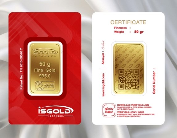 Azzemali's tweet photo. @suatyildiz İSGOLD, "Kare Kodlu Gram Altın"ı (Altın Üzerine İşlenmiş QR Kodu) üretti. Benzersiz üretilen ve ilgili altının seri numarası ile eşleştirilen numaraya ait kare kodun taklit edilmesi imkânsıza yakın. İSGOLD, "Kare Kodlu Külçe Altın" üretimi yapan dünyadaki ilk kuruluştur. https://t.co/a9E1IHLebW