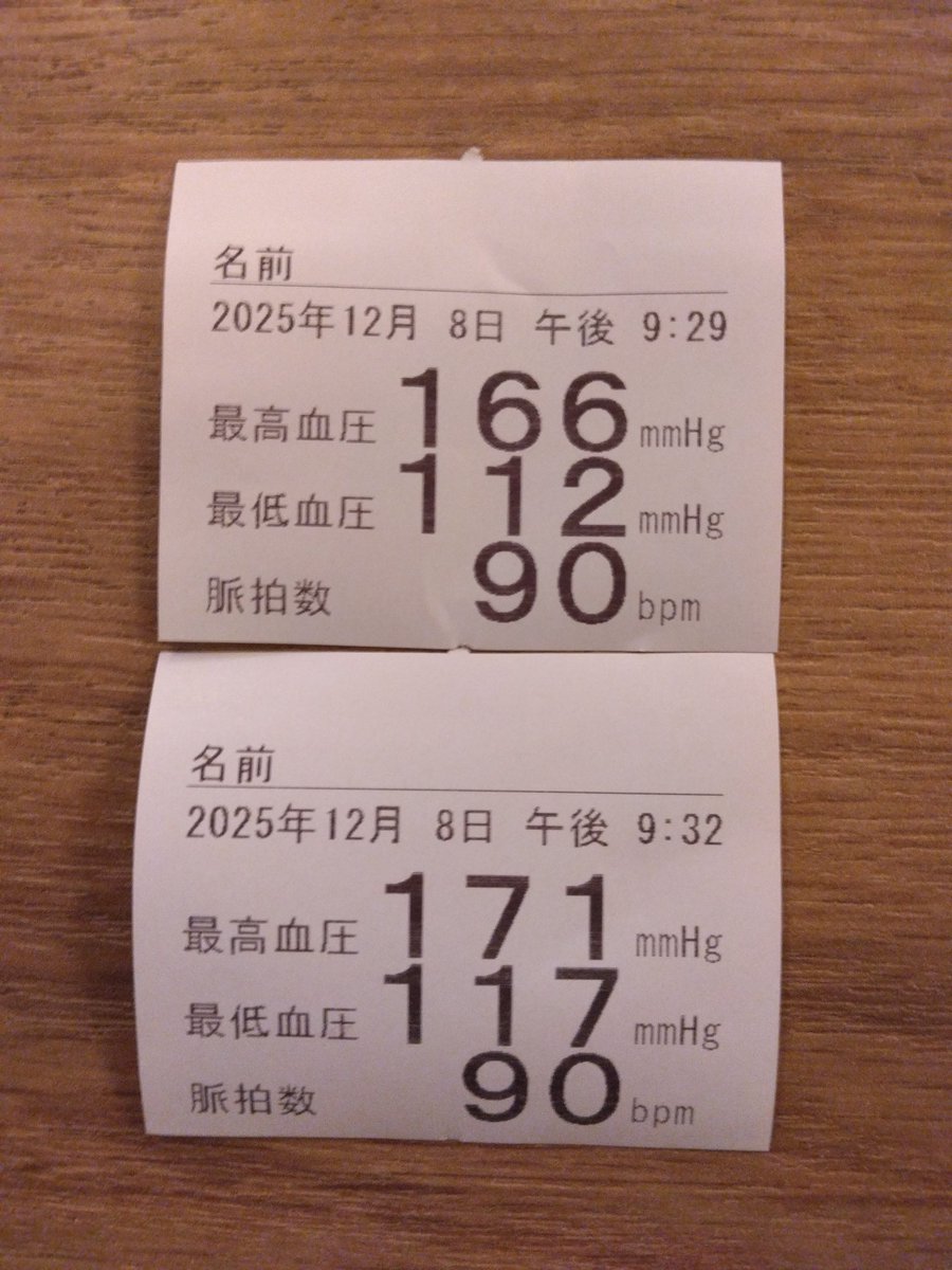 さすがに明日は病院ですね。
夜勤前に計測。