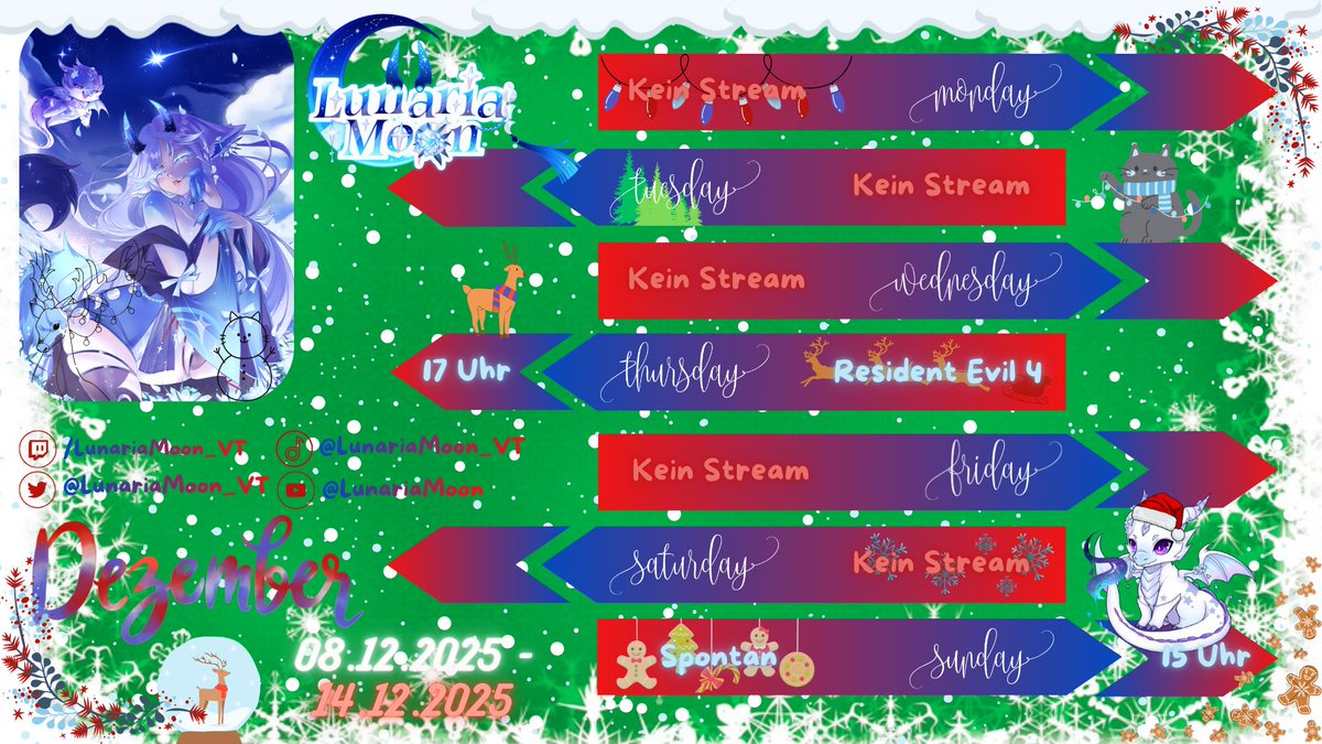 Nach dem ich solange Krank war und ständig Streams ausfallen mussten, kann ich endlich wieder streamen. Freu mich mega auf meine Little Stars!✨

🌕DO: Resident Evil 4 ab 17 Uhr
🌕SO Spontan ab 15 Uhr

#GerVtuber #streamplan #twitch