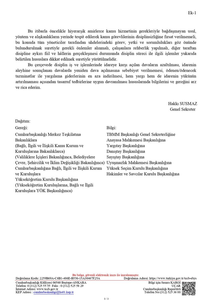 Cumhurbaşkanlığı Personel ve Prensipler Genel Müdürlüğü, disiplin işlemlerine dair tüm kurumlara uyarılarda bulundu!
