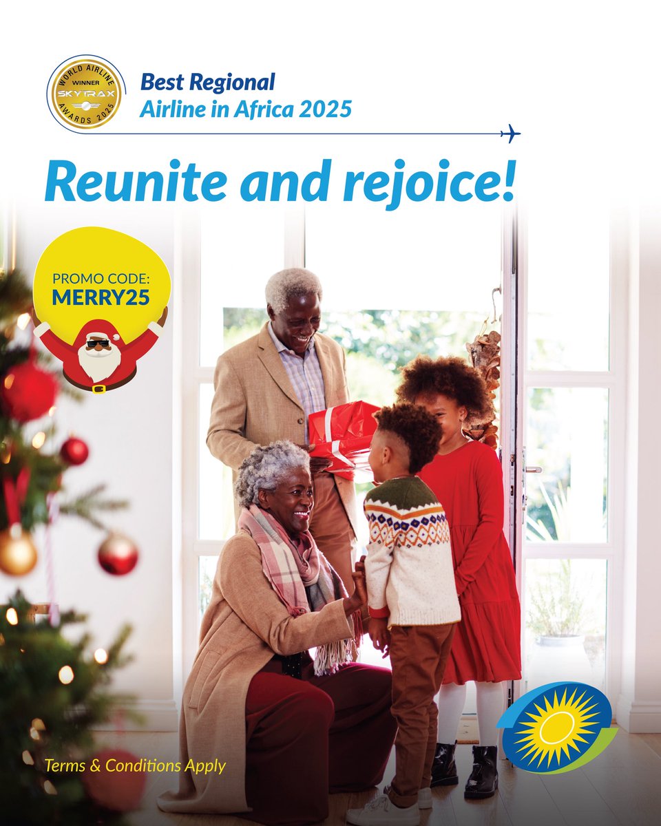 Looking for the perfect holiday gift? 

Whether it's a well-deserved treat for yourself or a heartfelt gift for a loved one, make this season unforgettable by booking your ticket before Dec 31 &amp; travel by March 31, 2026:rwandair.com

#FlyTheDreamOfAfrica #FestiveSeason
