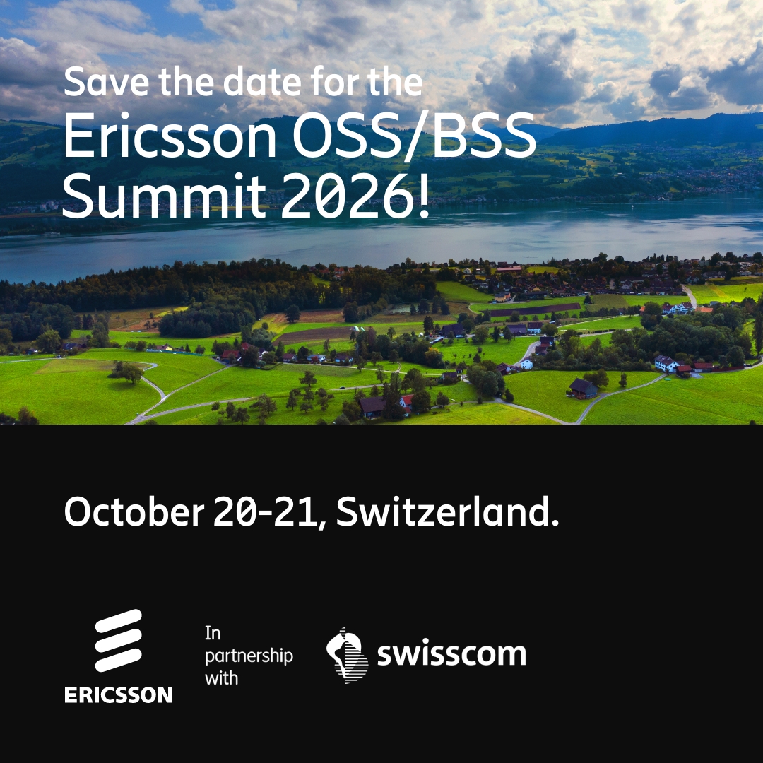 ericsson's tweet photo. 📆 If you work in OSS/BSS, October 20-21 have to be big for you next year. Proud to announce the Ericsson OSS/BSS Summit 2026 is coming to Switzerland, organized in partnership with @swisscom. 

Watch out for more on this!

#OSSBSSSummit2026  #NoNonsenseOSSBSS #telecoms https://t.co/22nLO9upo9