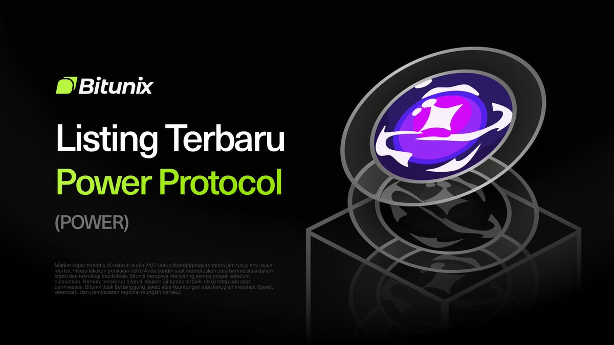 BitunixID's tweet image. 📣 Listing Perdagangan Terbaru

Dengan bangga Bitunix Melisting $POWER Power Protocol pada perdagangan Spot dan Futures!    

🔥 Tautan Perdagangan Spot:
bitunix.com/p/4L0N

🔥 Tautan Perdagangan Futures:
bitunix.com/p/4f7s