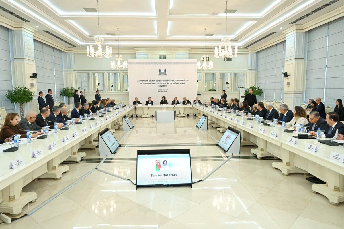 bakutvinter's tweet photo. Sahiba Gafarova: Steps Taken by Great Leader Heydar Aliyev to Protect Our Language are Undeniable

The historic steps taken by the Great Leader Heydar Aliyev to protect our language and to elevate it to the status of a national language are undeniable. https://t.co/vBVQNb143W