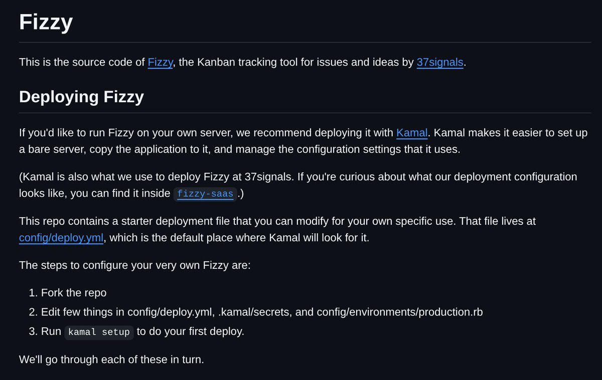 Fizzy は完全に無料でセルフホスティングできます。そして、その方法についてより分かりやすい説明ができました。次のステップは、Campfire のようなプロセスでセルフホスティングプロセス全体を製品化することですが、現状でもそれほど時間は