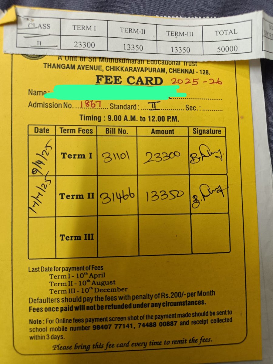 SnehaRajeev_'s tweet photo. #FundraisingRequest
 
Hi everyone, I have personally verified this request.

Parents of a 2nd std student from Mangadu Public School is struggling to pay his Term 3 fees and are not able to afford the fee amount of ₹13,350.  

More details below, RT for reach https://t.co/s5RnygutYp