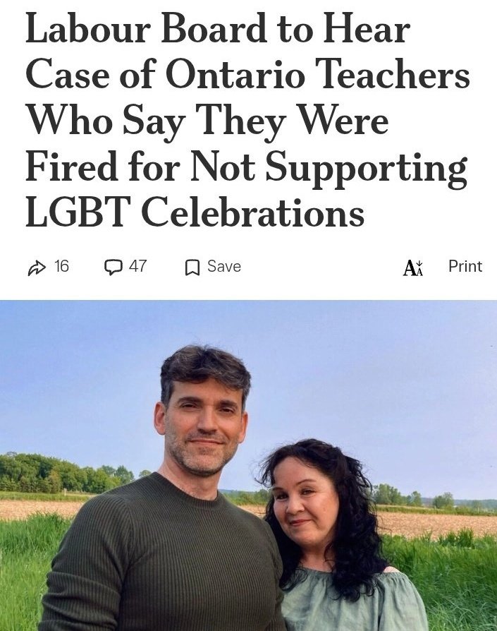 Can Christians teach in public schools?

Today the Ontario Labour Board will hear the case of Matt &amp; Nicole Alexander regarding the union dropping  these 2 Christian school teachers.

They refused a school board order to CELEBRATE LGBTQ with kids.

The union refused to pursue a