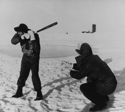 "After surfacing and getting the submarine settled, one of the first tasks they undertook was the organization of the very first baseball game at the North Pole.
But this was no ordinary game!
The field was aligned  with the pitcher’s mound as close to the North Pole as possible,