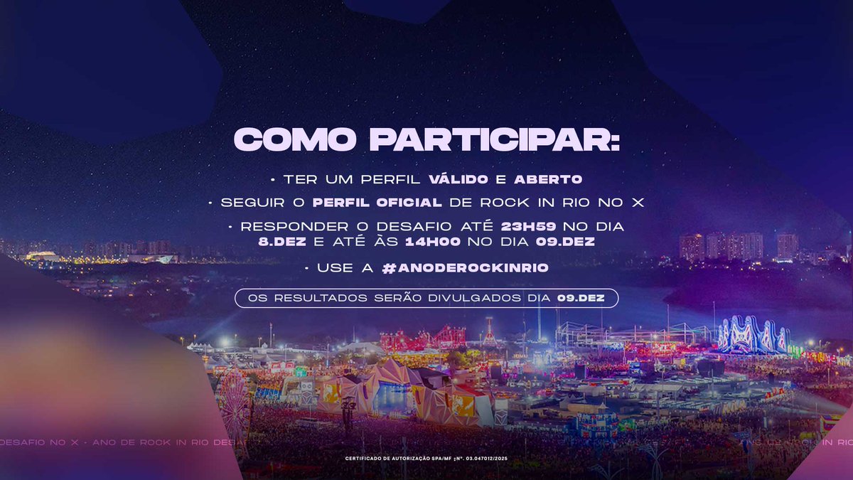 rockinrio's tweet photo. Amanhã eu volto às 9h com o último desafio valendo mais 5 pares de Rock in Rio Card!  👀 https://t.co/q8EpLDPgjb