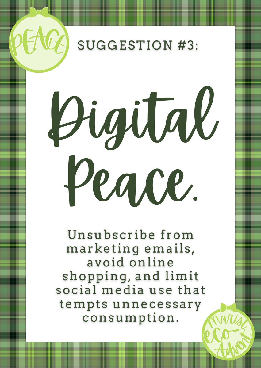 Eco-Advent Week 2: Peace with Creation 🕊️🌍

Slow down consumption—thrift first, use less water, and create digital peace. Choose less to live with more.

How can simplicity bring you closer to peace this week?