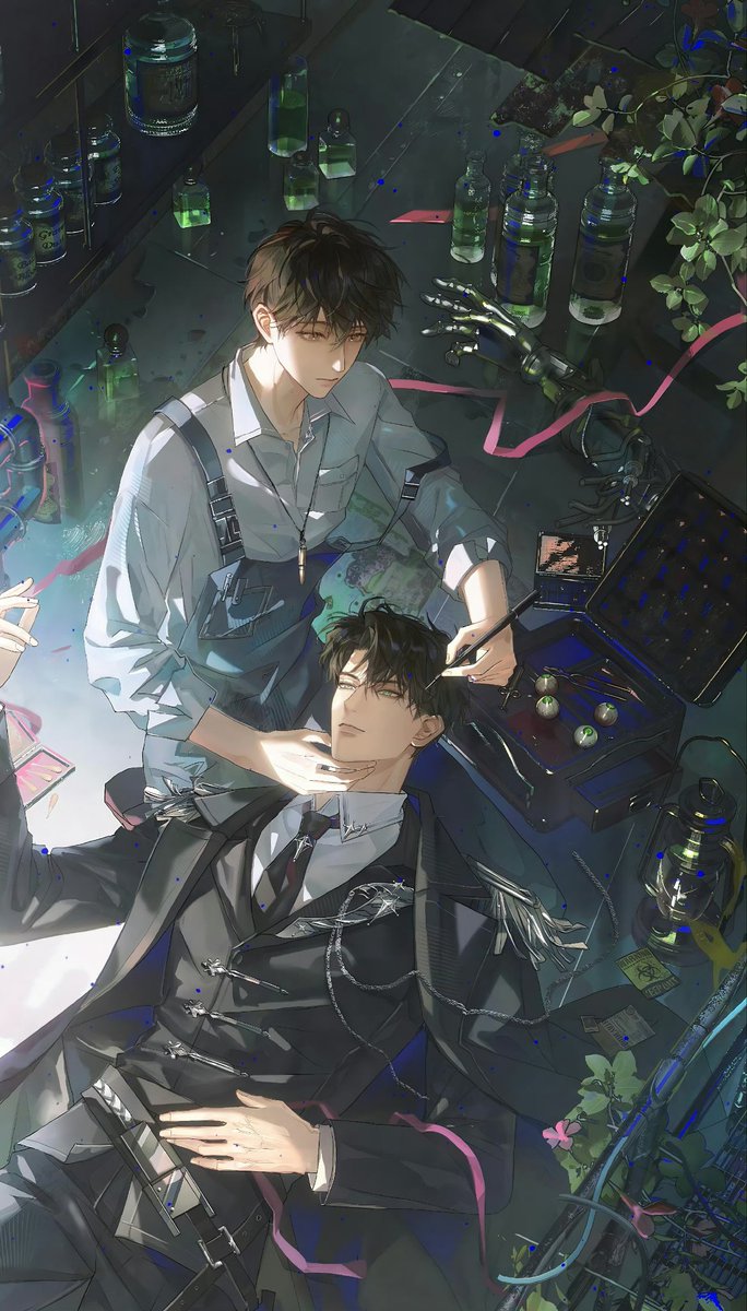 In this scene, as An Zhe mixes greens for doll-Lu Feng’s eyes, all he remembers was the cold, fathomless gaze of a terrifying man.

Later, after the Colonel became the very person he trusted enough to hope with, he'd look at that same color and think of the aurora 💚