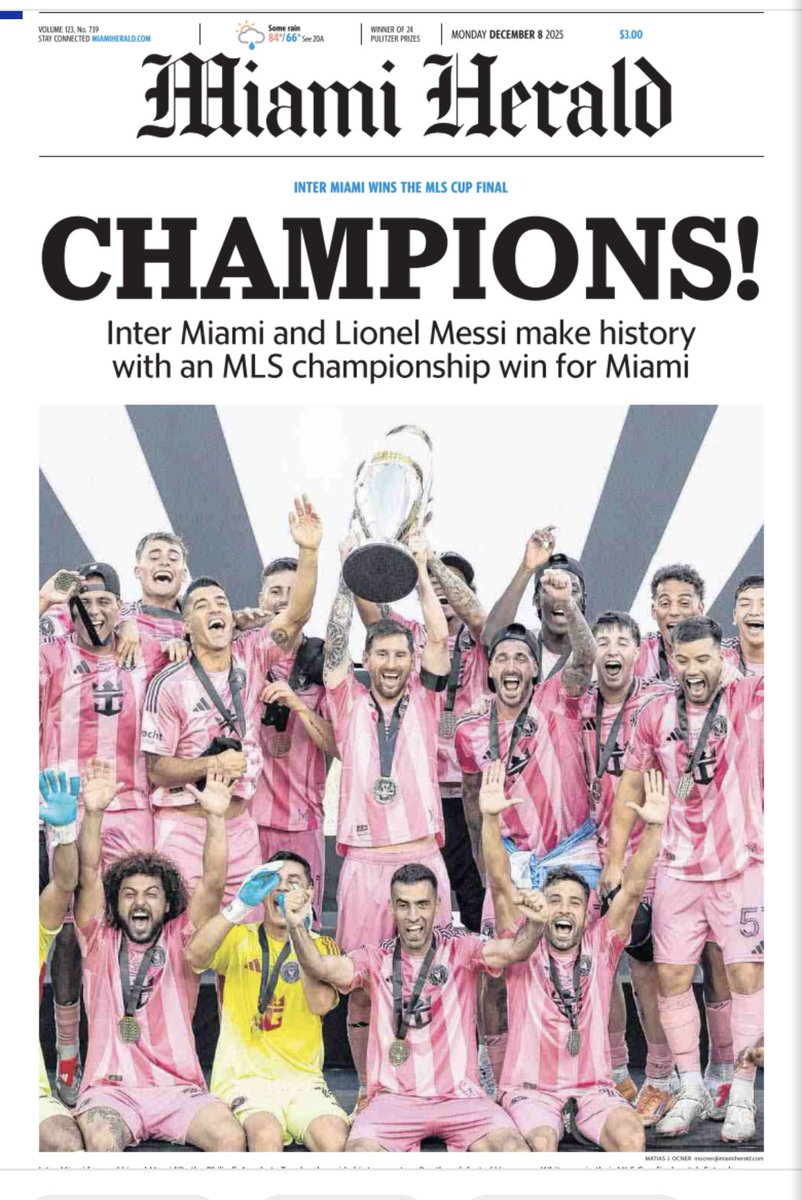 ⚽️ 🏆 Miami Herald front page!
Buy our souvenir edition today at newsstands in South Florida!!
<a href="/MiamiHerald/">Miami Herald</a> <a href="/HeraldSports/">Miami Herald Sports</a> #InterMiamiCF #Messi𓃵 #MLS