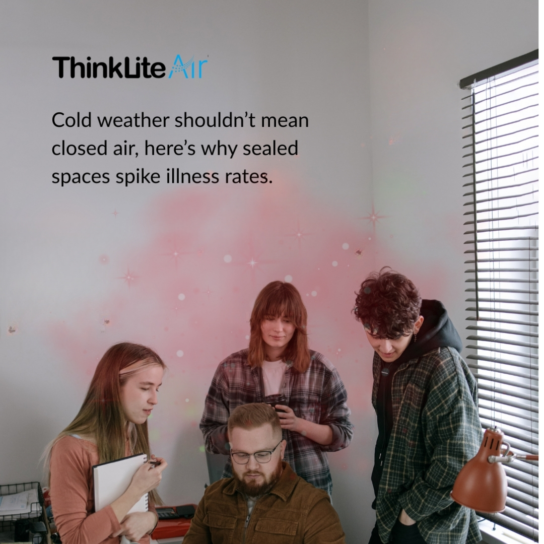 In winter, sealed buildings trap CO2 and airborne pathogens.

Harvard’s Healthy Buildings Program links poor ventilation to higher infection risk and lower cognitive performance.

Monitor IAQ and purify with Purilux: thinklite.com/flair

#HealthyBuildings <a href="/ThinkLite/">ThinkLite</a> #IAQ