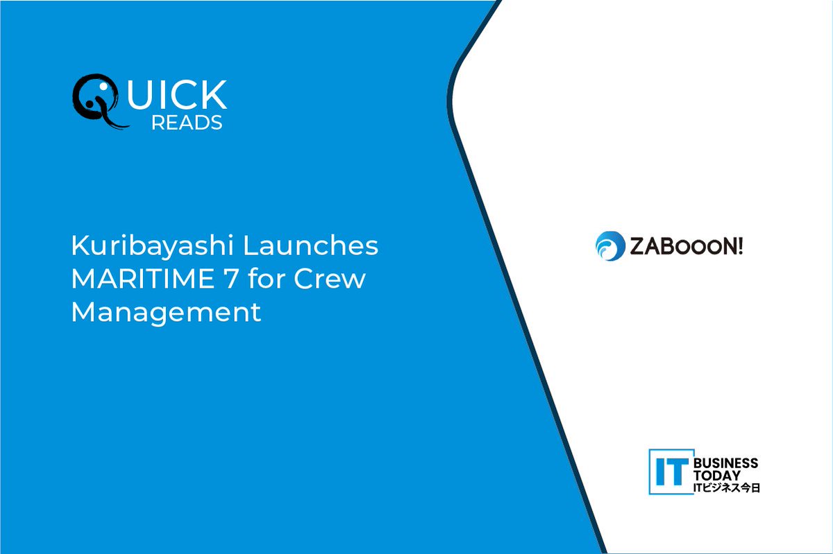 itbusinesstoday's tweet image. Kuribayashi Launches MARITIME 7 for Crew Management @ZABoooN_m7 

𝙍𝙚𝙖𝙙 𝙈𝙤𝙧𝙚: itbusinesstoday.com/industrial-tec…

#CrewManagement #Industrialtech #MARITIME7 #ShipManagement #Zaboon