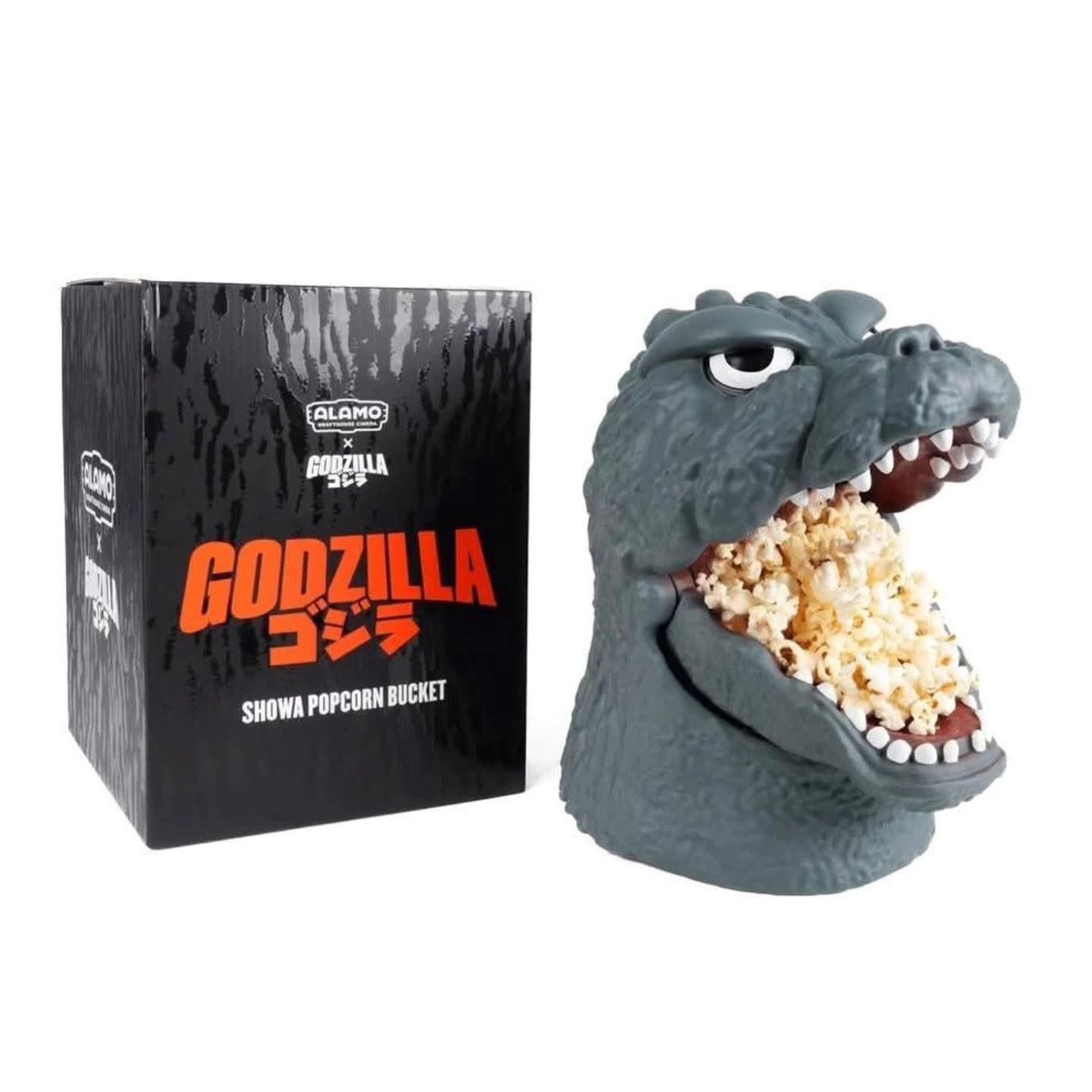 VHSDVDBLURAY4K's tweet photo. First look at the Showa Godzilla Popcorn Bucket https://t.co/Ew8HB5KVbz