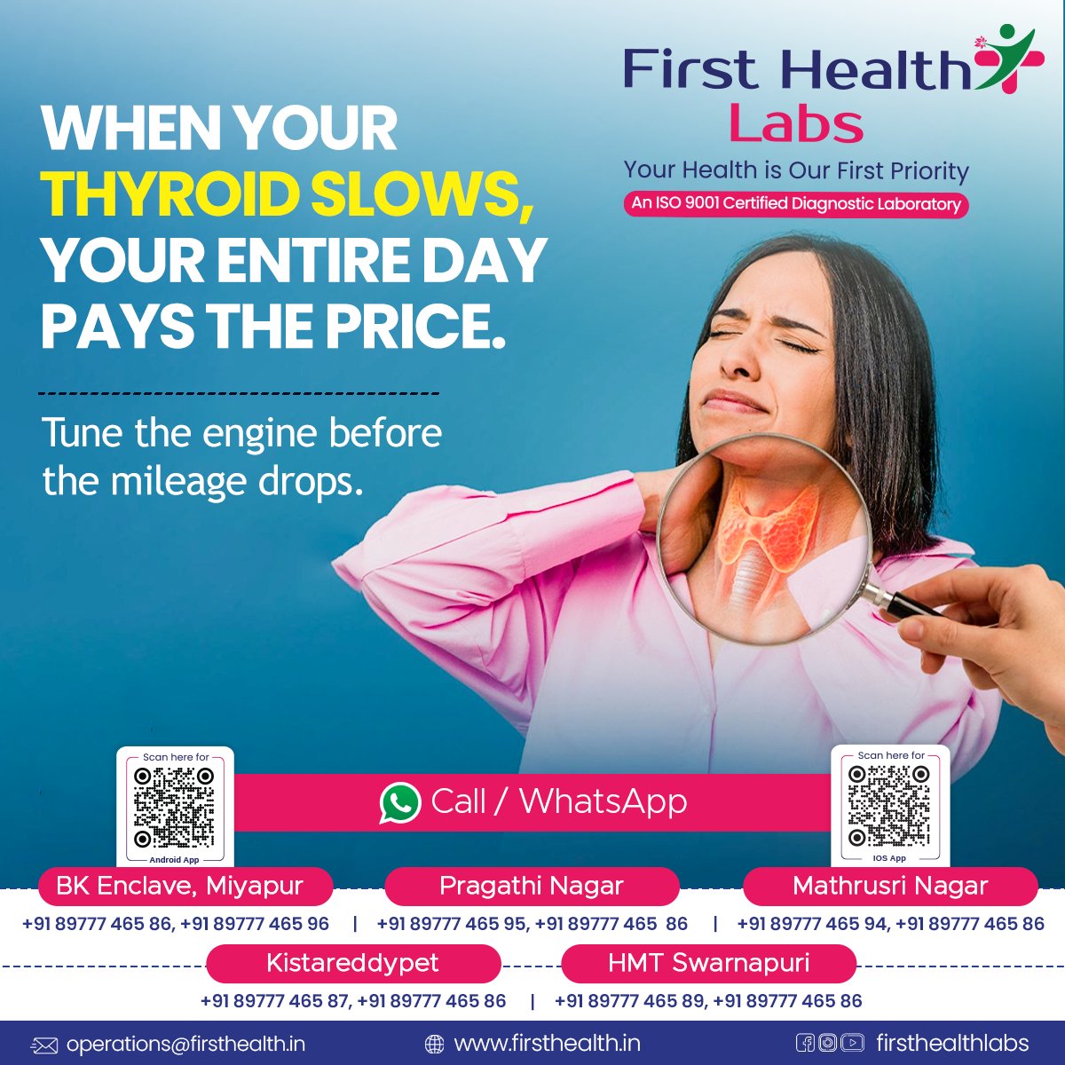 firsthealthlabs's tweet image. A sluggish thyroid can slow you down.
Get quick, accurate thyroid testing at First Health Labs.
Book now and take charge of your health!

📞 +91 89777 46586 | +91 89777 46596
🌐 firsthealth.in

#FirstHealthLabs #ThyroidHealth #ThyroidTest #EarlyDetection #StayHealthy