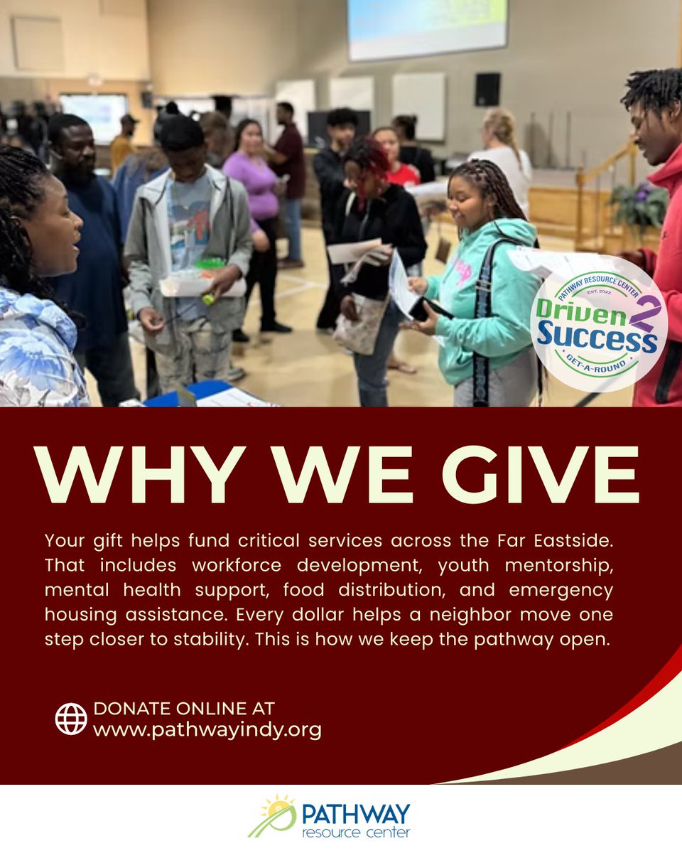 pathwayindy's tweet photo. Support Pathway Resource Center &amp; help families thrive! Your donations fuel workforce development, youth mentorship, mental health support, food distribution &amp; emergency housing.

Every dollar counts! Give today: https://t.co/shmR42JgVf 💙 

#GivingTuesday #PathwayResourceCenter https://t.co/0TuagJNevQ