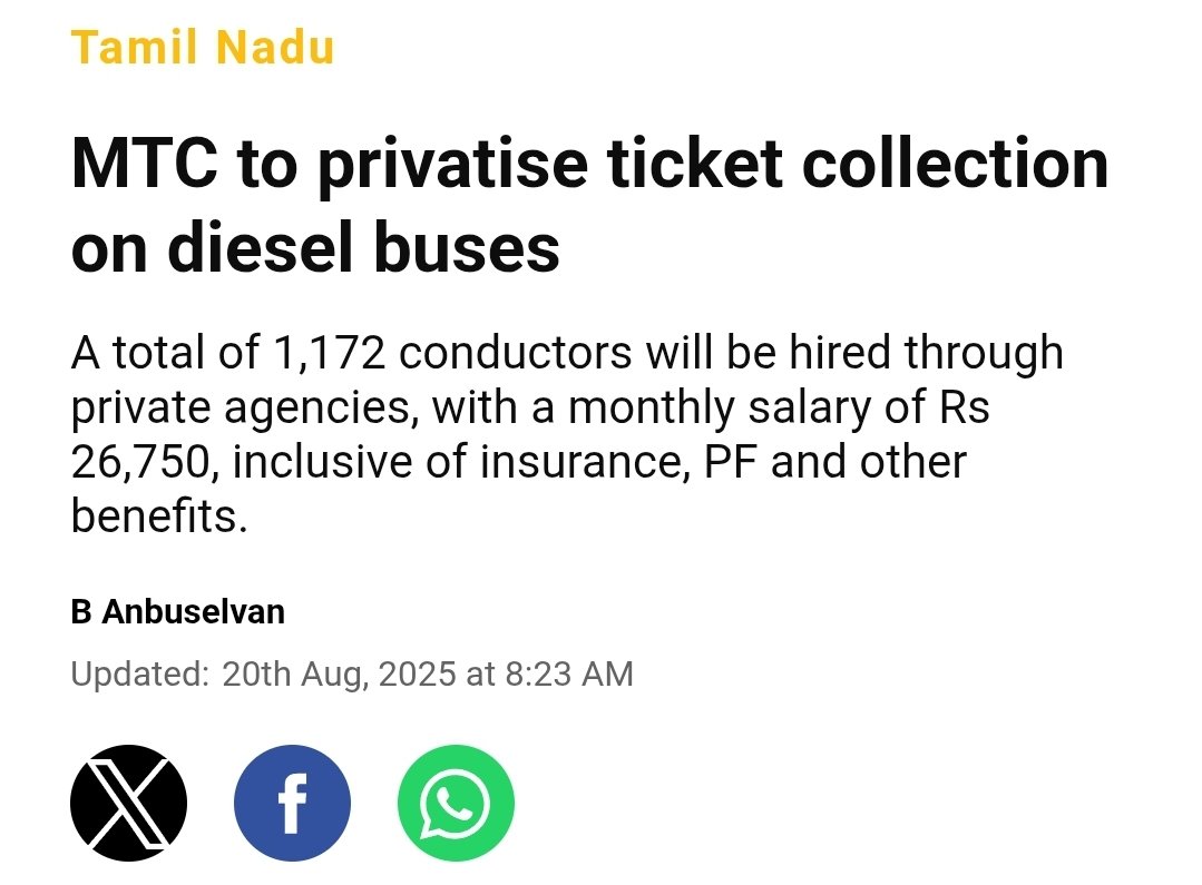 bheemboii's tweet photo. அப்றோம் எதுக்கு ப்ரோ, அத தனியாருக்கு தாரைவார்க்குறீங்க??
#BusFirst https://t.co/53TDgmafmG