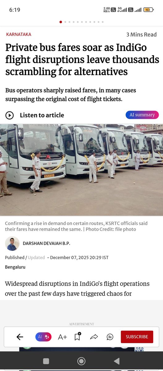 SurajyaCampaign's tweet image. #indigochaos | #IndigoFlightsCancelled
🔥 Private bus fares soar as #IndiGo flight disruptions leave thousands scrambling for alternatives.

#IndiGoCrisis activates the scavenger opportunistic ecosystem.

Need more cappings !
@narendramodi @AmitShah @OfficeOfNG @RamMNK @DGCAIndia…