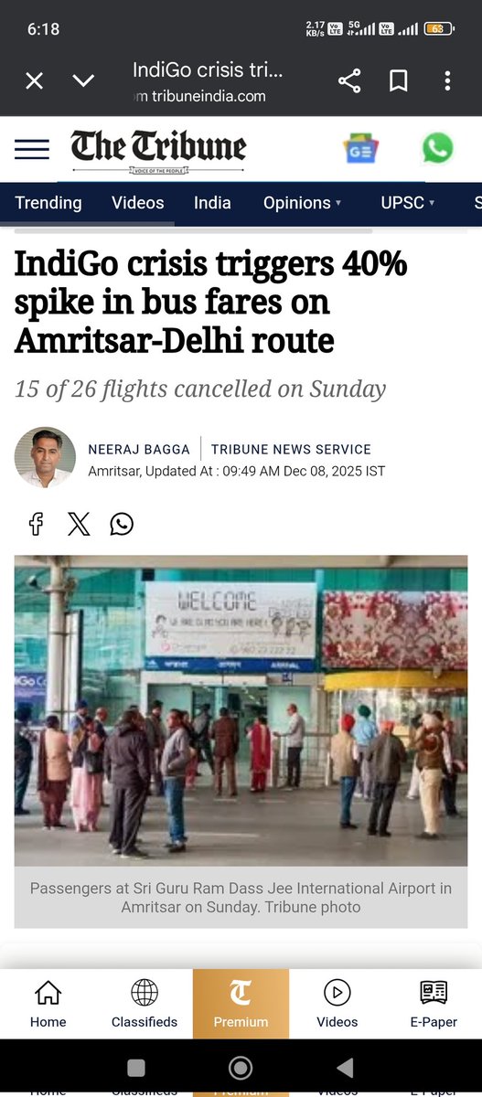 SurajyaCampaign's tweet image. #indigochaos | #IndigoFlightsCancelled
🔥 Private bus fares soar as #IndiGo flight disruptions leave thousands scrambling for alternatives.

#IndiGoCrisis activates the scavenger opportunistic ecosystem.

Need more cappings !
@narendramodi @AmitShah @OfficeOfNG @RamMNK @DGCAIndia…