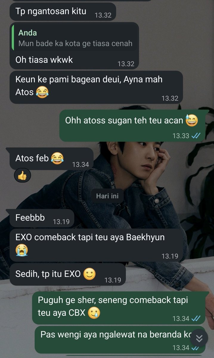 Aku tuh gabisa ngomong sunda yang biasa2 saja kalo sama temen yg ini mah, soalnya dia juga pake sunda halus gitu ke akunya wkwk