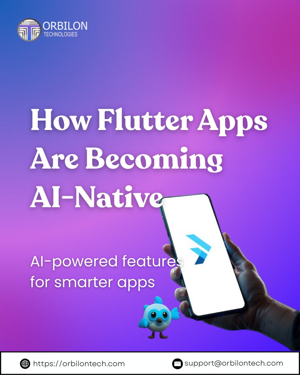 orbilontech1's tweet image. Flutter Apps Are Becoming Truly AI-Native,  And It’s Changing Everything

#FlutterDevelopment #AIinMobile #AINativeApps #MobileInnovation #AppDevelopment #AIEngineering #LLMApplications #OpenAI #GeminiAI #FlutterApps #OrbilonTechnologies #TechInnovation #FutureOfApps #MobileAI