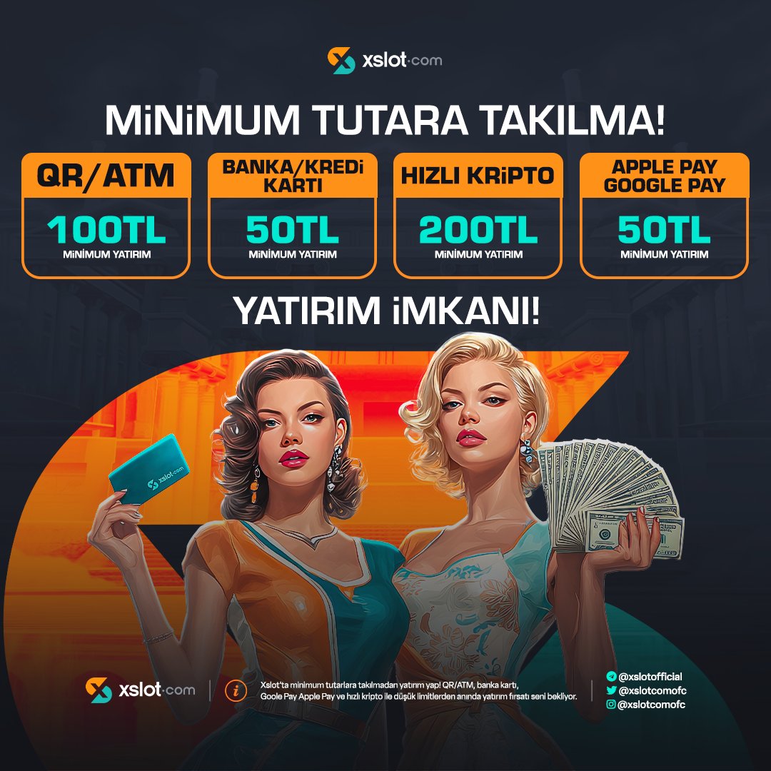 Xslotcomofc's tweet photo. 👑 Minimum Tutara Takılma! 👑

📲 Apple/Google PAY Minimum 50 TL
💳 Banka/Kredi Kartı Minimum 50 TL
💰 QR - ATM Minimum 100 TL
💰 Hızlı Kripto Minimum 200 TL 

🔥 Yatırımını Yap, Sen de Kazananlar Arasında Yerini Al!

🚩 Güncel Giriş ➡ https://t.co/MuMHgTM2v1 https://t.co/5VK1zFpbIL