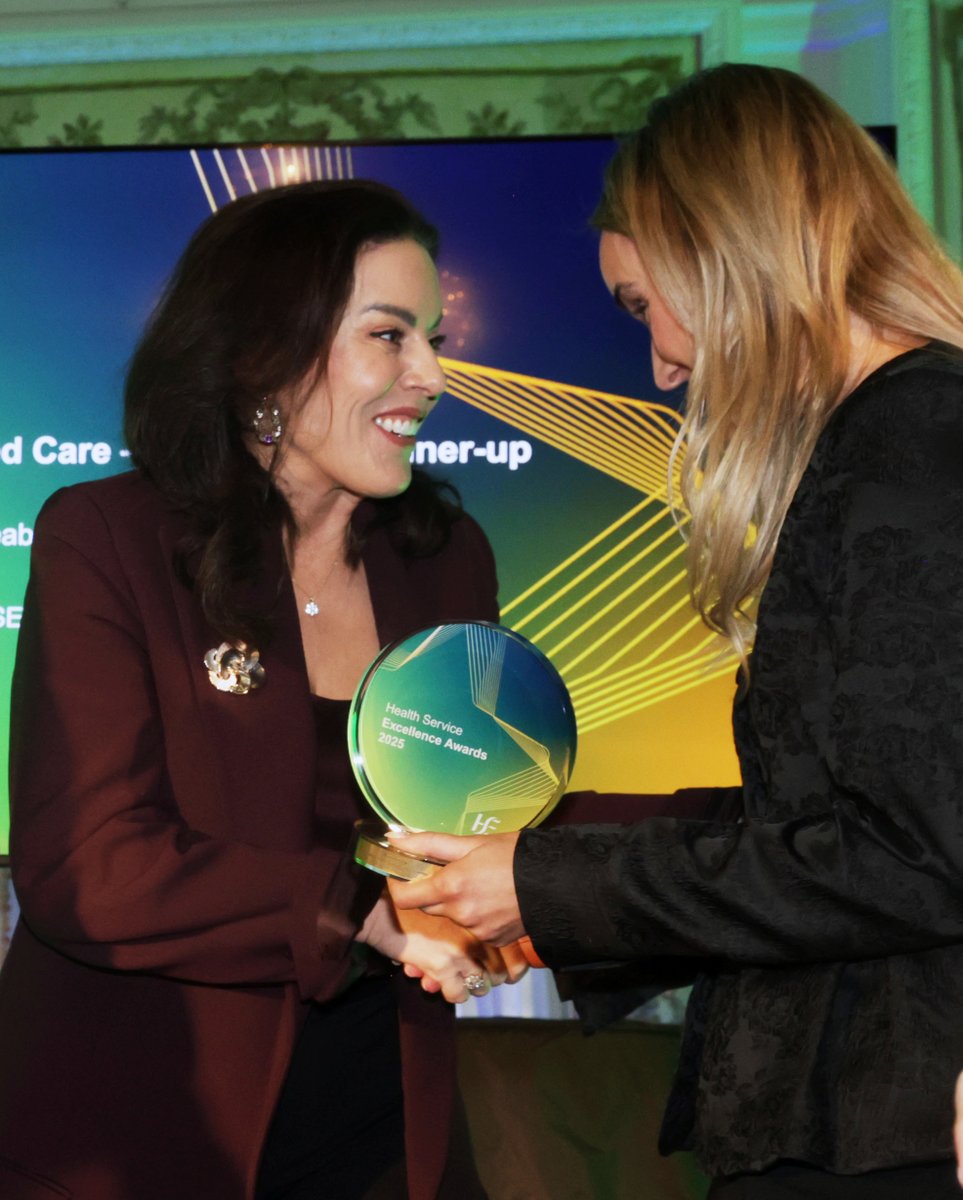 HSEDubSouthEast's tweet photo. Congratulations to OT Megan Walsh, who along with colleagues in @UHW_Waterford, was runner-up in the Innovation in Integrated Care category at the #HSEExcellenceAwards 👏👏👏

Their OT-led initiative delivered a reablement-focused, time-limited, home-based rehabilitation service. https://t.co/MQRbYIOwx5