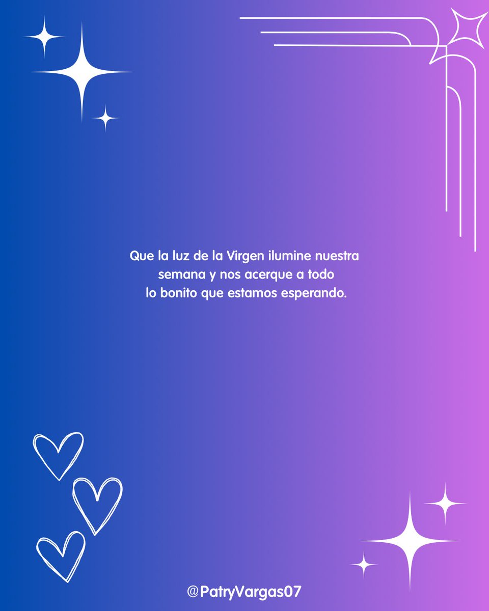 PatryVargas07's tweet photo. Hoy, 8 de diciembre, encendemos la luz que nos guía, que protege nuestros pasos y nos recuerda que siempre hay motivos para agradecer. Que esta semana llegue llena de paz, fe y esperanza 💛✨ https://t.co/YCo7GjMCpA