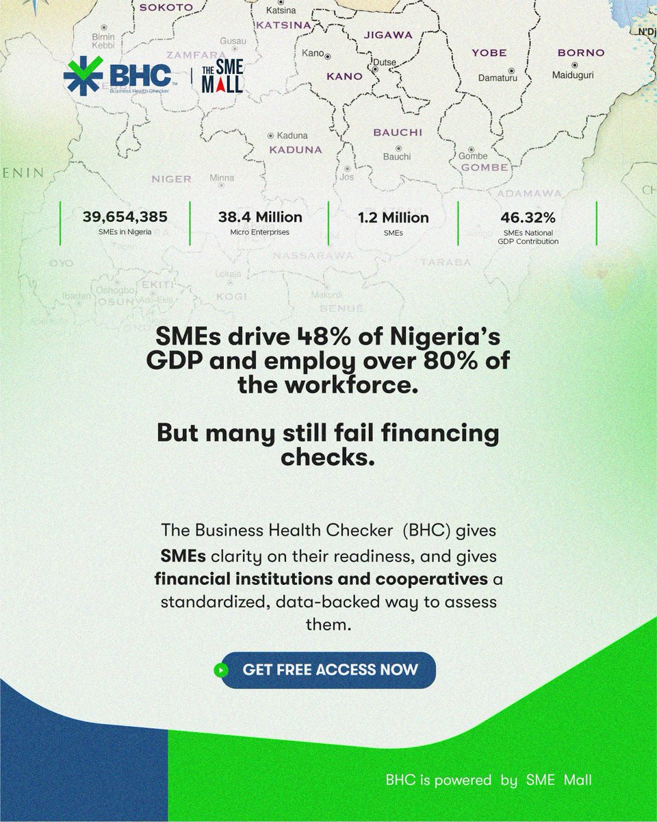 THESMEMALLL's tweet photo. #SMEs across sectors are using BHC to understand their strengths, fix gaps and position themselves for funding and growth.

And for financial partners?
BHC offers a clear, data-driven way to assess the true health SME portfolio so you can support the right businesses. https://t.co/Kpz1v047r8
