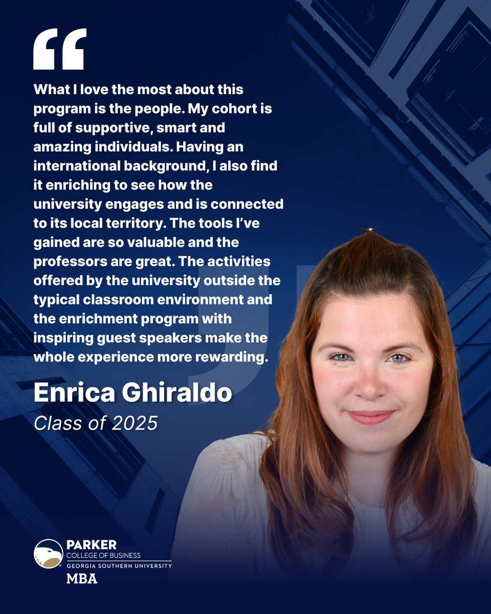 We are grateful to share today's student testimonial from Enrica Ghiraldo, class of 2025!:

Thank you so much for sharing your experience in the program with us, Enrica!🦅🎓