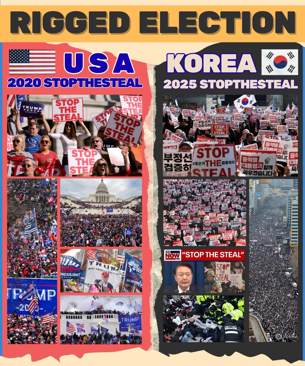 OnlyYoonAgain99's tweet photo. 🇺🇸🇰🇷 Parallel Lines — America &amp; Korea
2020 and 2025, different years, same story:
Rigged elections, stolen sovereignty, citizens betrayed.
Freedom fading under global control.
#RiggedElection #FakePresident #ChinaJoe #ChinaLee #FreedomLost #AWEBgate https://t.co/Ttgi1tH5na