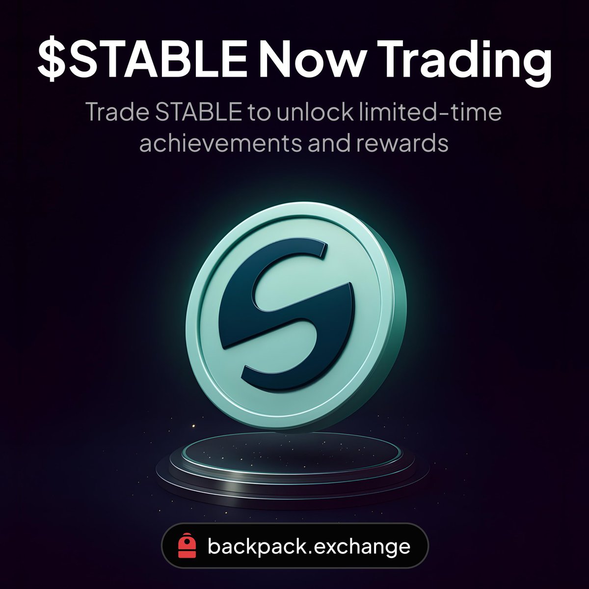Giao dịch spot $STABLE hiện đã mở trên Backpack 🎒 

Hơn 1 triệu $STABLE đang đợi bạn trong phần thưởng thành tích ✨