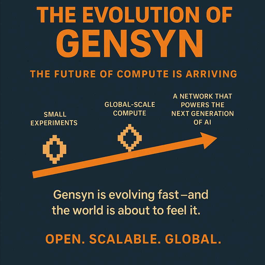 ZeroSpecterX's tweet photo. From small experiments to global-scale compute —
@gensynai  is evolving faster than ever.
The future of AI will run on open, scalable, global infrastructure. https://t.co/z4sUgrzytr