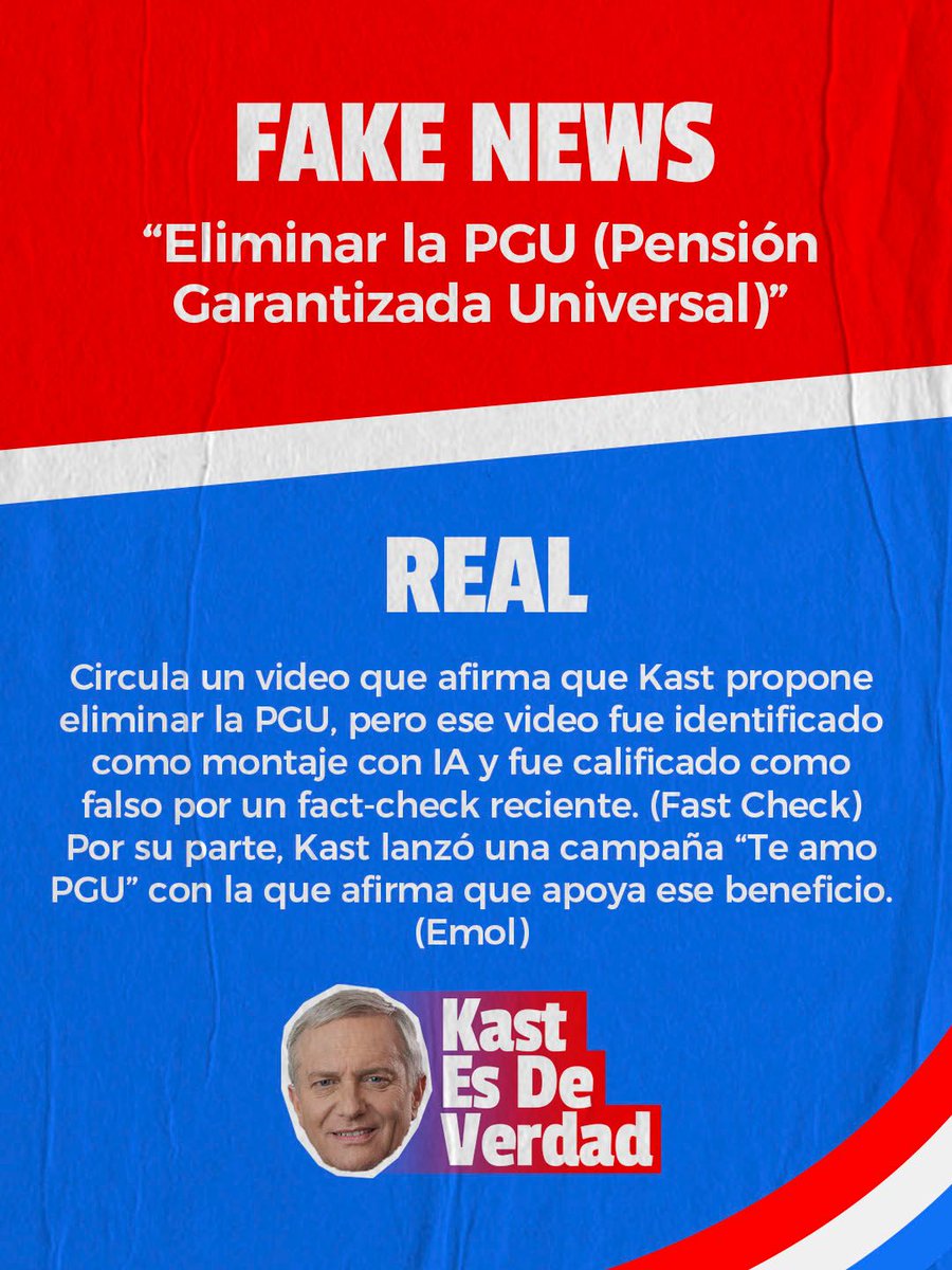agustinromerole's tweet photo. La izquierda está tirando cualquier cosa para meter miedo: que @joseantoniokast va a eliminar la PGU, derogar las 40 horas, subir la edad de jubilación o borrar la indemnización por años de servicio. Puros montajes  #KastEsDeVerdad https://t.co/utQgiGKBZ5
