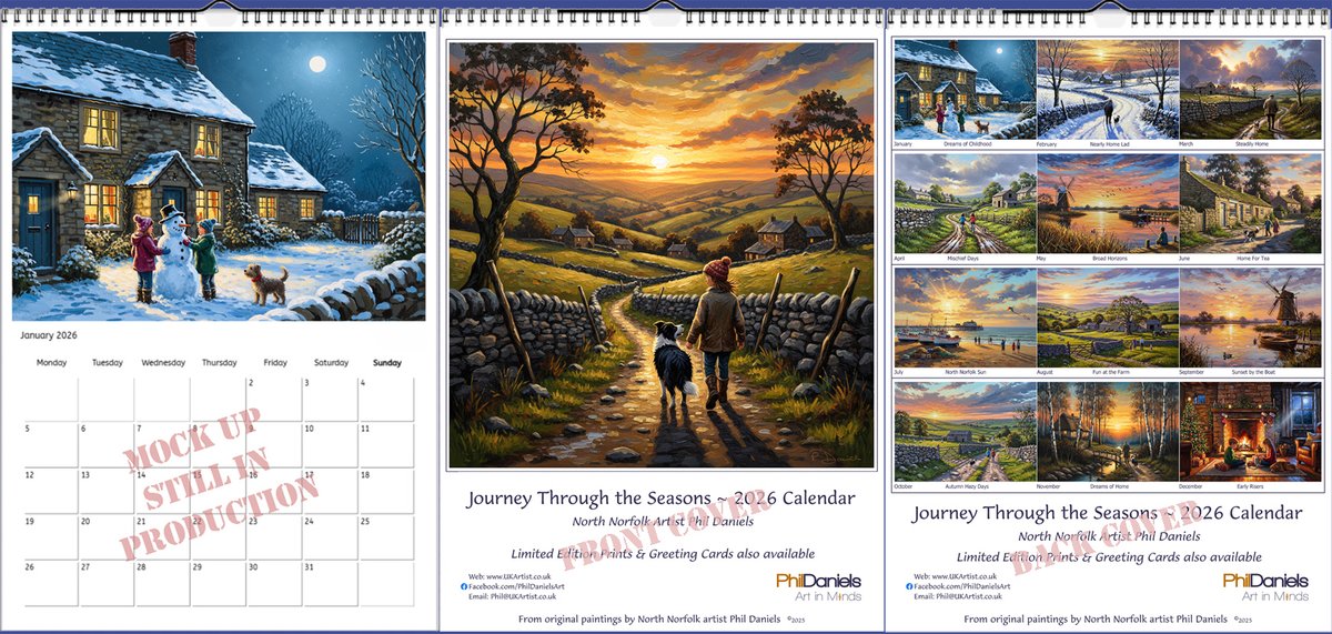 2026 Calendars, simply stunning. Featuring seasonal paintings, useable boxes. High Quality silk
£20 each + £2.50 Uk post.