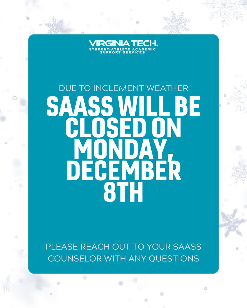 Virginia Tech SAASS tweet media