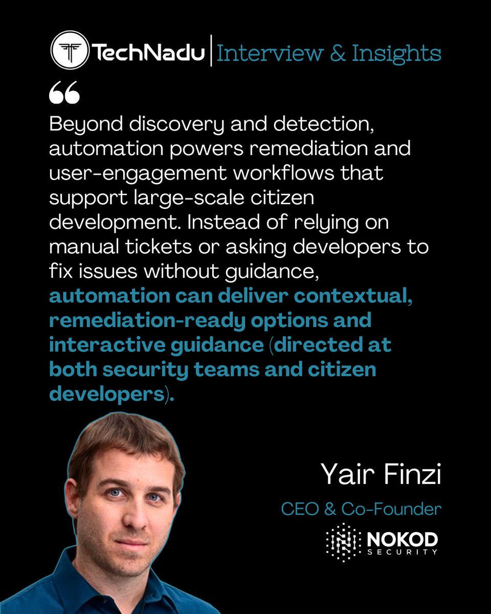 TechNadu's tweet image. New insights from @NokodSecurity CEO Yair Finzi on the unseen internal attack surfaces created by no-code platforms and GenAI-driven agents.

“The single biggest risk now is the unmanaged internal attack surface created by citizen-built apps and AI agents.”

#NoCode #LowCode…
