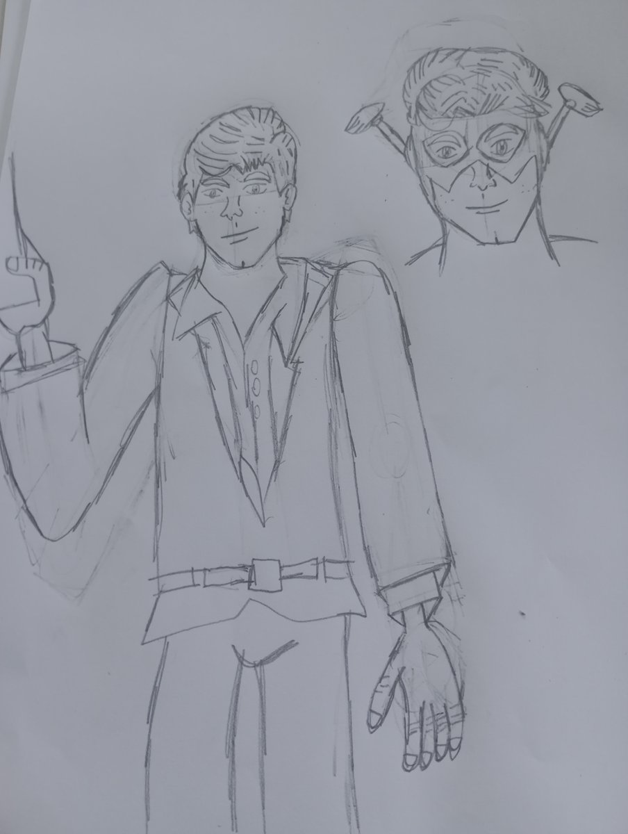 My new drawing of Wally West as Kid Flash, inspired by the Kid Flash backups by Steve Skeates and Dick Dillin.