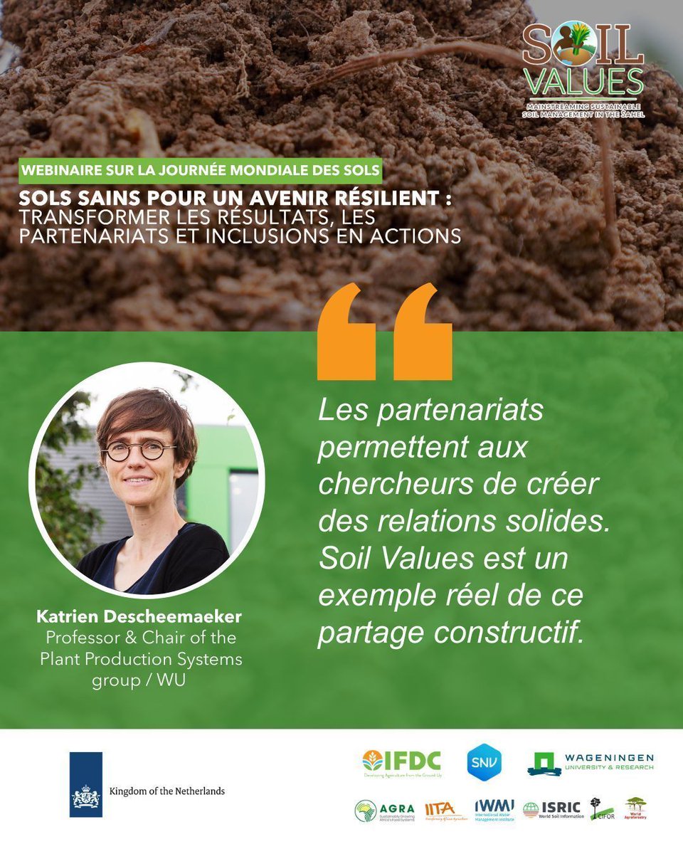 IFDCNWAF's tweet photo. Soil Values est un exemple réel de ce partage de connaissances entre tous les acteurs agricoles d’Afrique et du Sahel.
#SoilValuesProgram #WorldSoilDay #NetherlandsPrograms #DéveloppementAgricole #AgricultureDurable https://t.co/CKGYvgBbYi