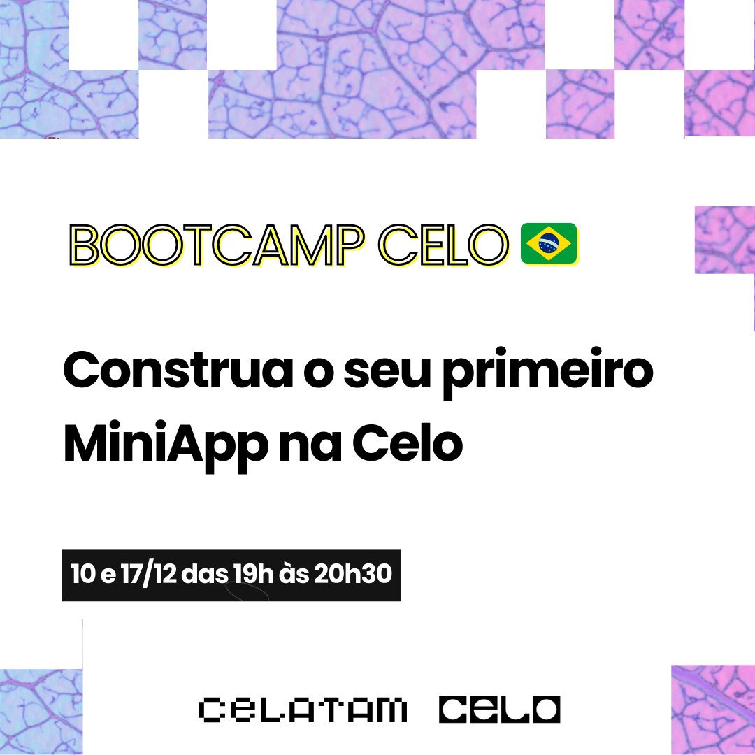 benibauer3's tweet image. Bootcamp Celo – construa seu primeiro MiniApp em 2 noites

Dias 10/12 e 17/12, sempre às 19h.
Você vai aprender, na prática, a criar e publicar um MiniApp na Celo, do protótipo ao checkout funcionando.
Com o nosso famoso @dg_doublegreen.

Perfeito pra quem quer começar a…