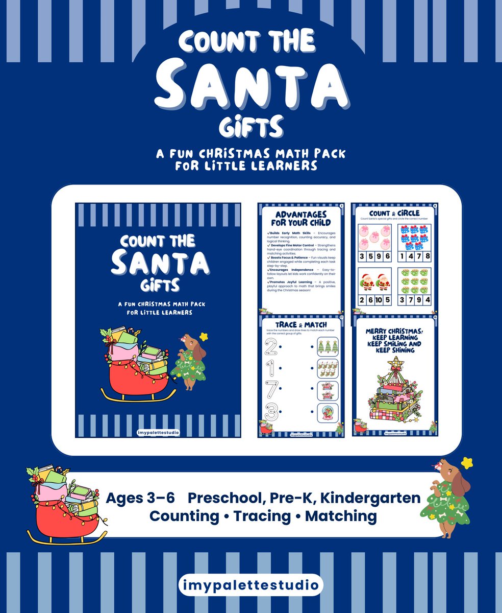 imypalettex's tweet photo. 🎁 Inspire young minds this Christmas! Count, color, and trace your way through joyful math fun. 🎅
AVAILABLE NOW ON TPT
🔗 https://t.co/3N55qya1IK
#TPT #Gumroad #imypalettestudio #ParentingMindset #ParentTips #PreschoolMath #ChristmasJoy https://t.co/U0I1GyaR4M