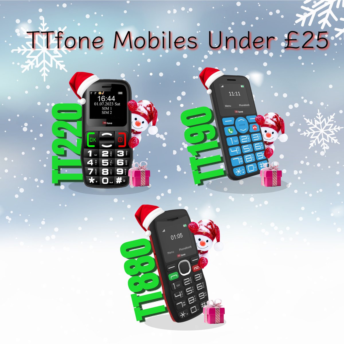 Looking for the perfect stocking filler?
Our mobiles under £25 are low-cost, reliable and incredibly easy to use — ideal for first-time users or anyone who wants a simple, no-fuss phone.
Keep them connected this Christmas!
ttfone.com/pages/christma…
#Christmas2025