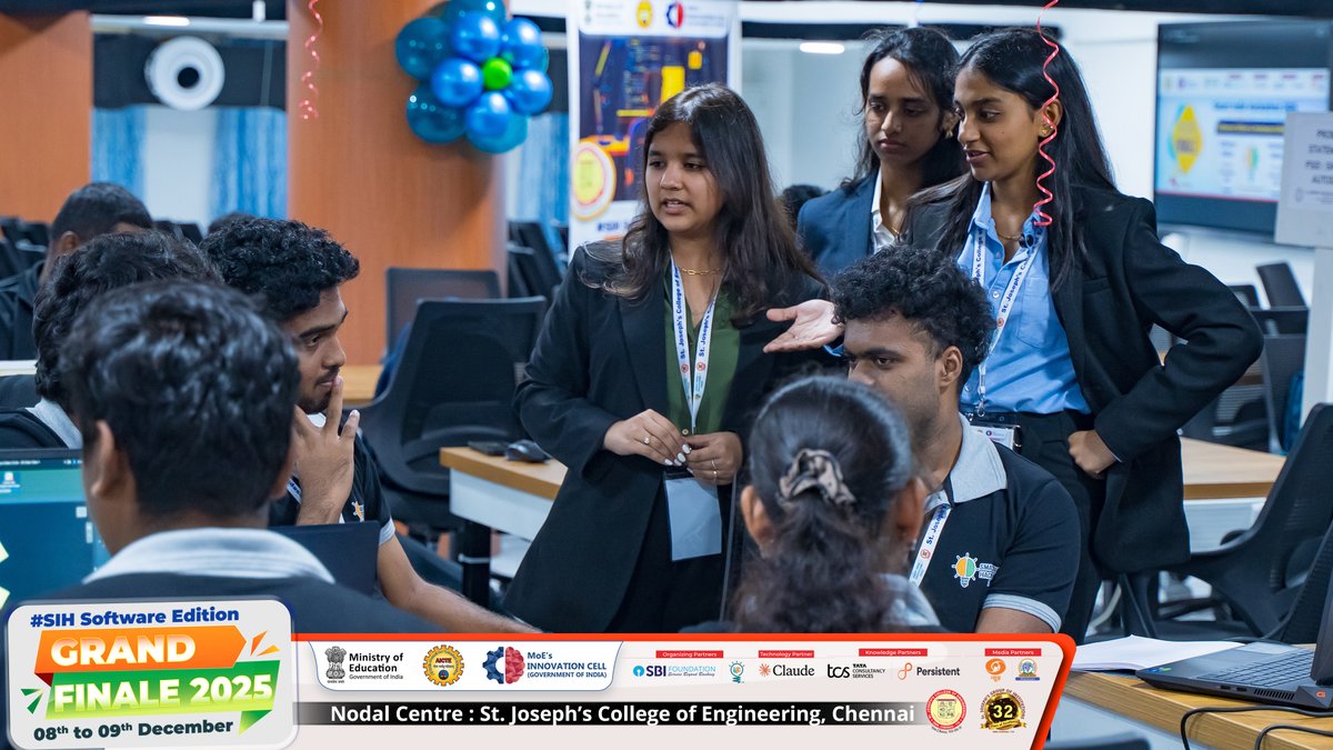 StJosephsengg's tweet image. ⚡️ Full throttle at our nodal center! 🚀 Participants racing ahead, innovation blazing at its peak! 🔥

@PMOIndia
@narendramodi
@AICTE_INDIA
@dpradhanbjp
@mhrd_innovation
@EduMinOfIndia 

#SIH2025 #InnovationUnleashed #FullThrottleSuccess